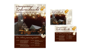 Plakat und Flyer für die Koderweihnacht Obermögersheim