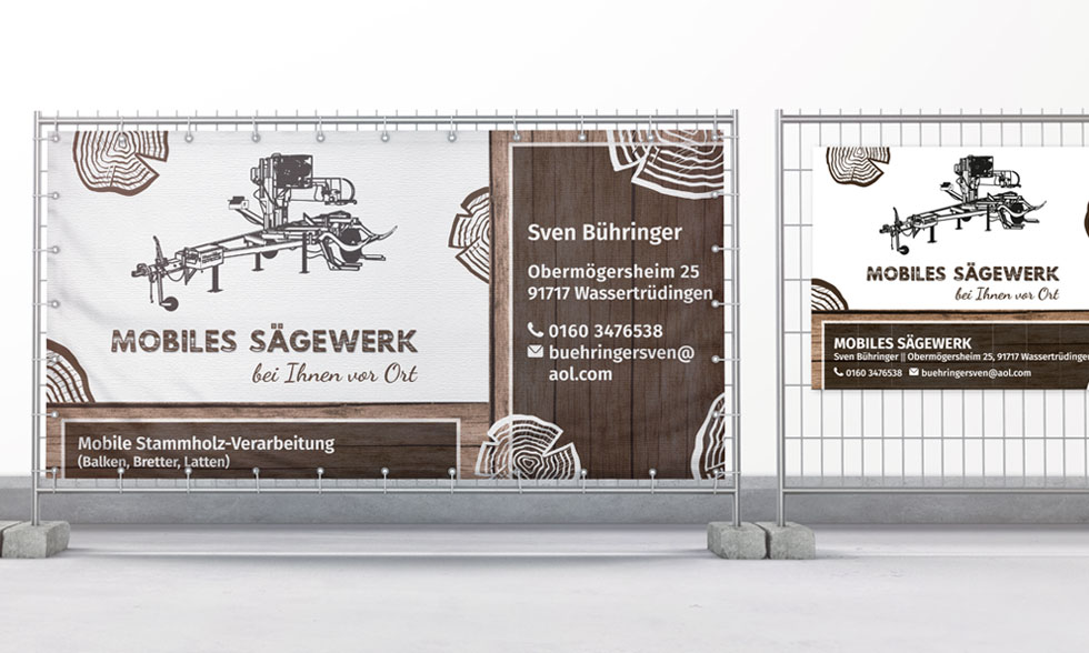 Werbung Mobiles Sägewerk